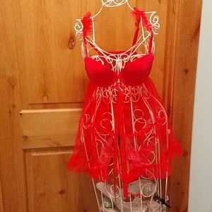 Victoria Secret Hot Pink baby doll NWT 36B